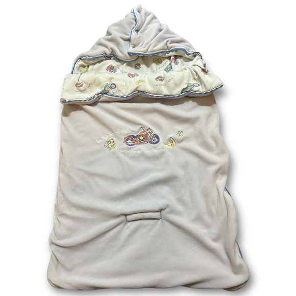 Vintage Harley Davidson Baby Blanket - Picture 1 of 10